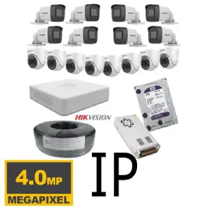 16 كاميرات 4 ميجا هيك فيجن IP poe