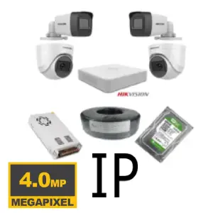 4 كاميرات 4 ميجا هيك فيجن IP poe 