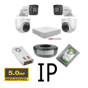4 كاميرات 5 ميجا هيك فيجن IP poe