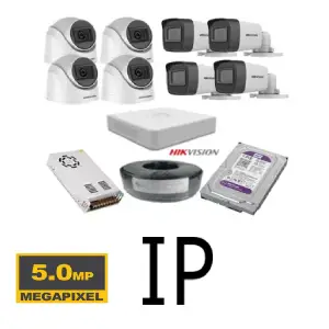 8 كاميرات 5 ميجا هيك فيجن IP poe